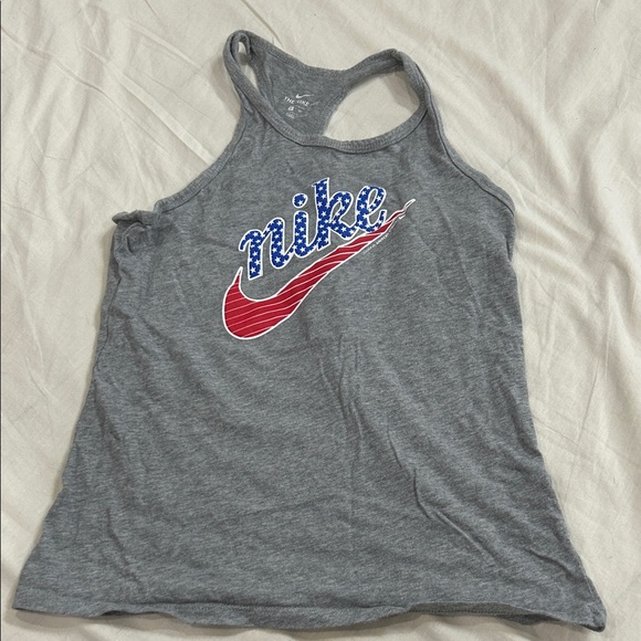 Nike Other - Nike Gray Tank Top with Red and Blue Logo